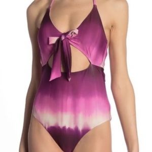 SPLENDID - One-piece Pink Tie Dye Ooen Front Removable Soft Cup Size SM